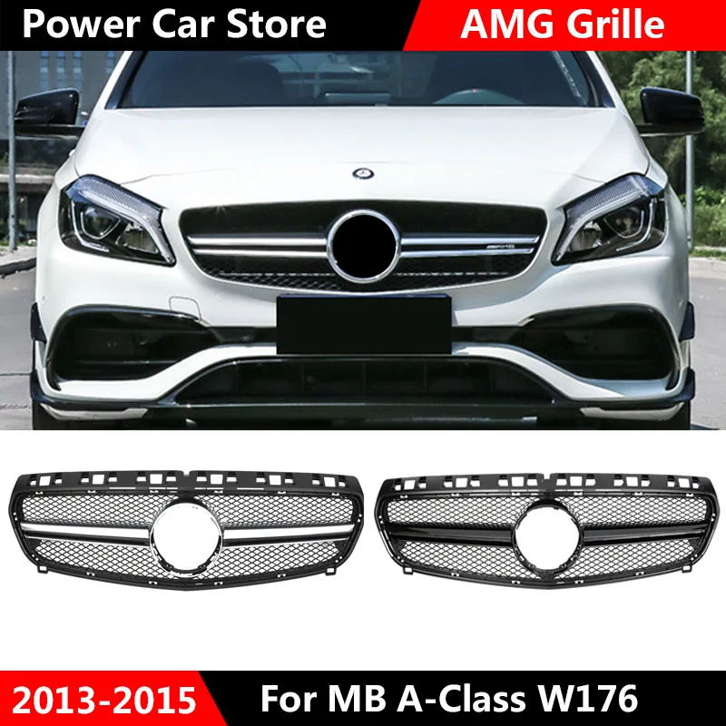

Front Grille Racing Grills For Mercedes-Benz A Class W176 A45 A180 A200 A260 2013-2015 High Quality Auto AMG Style