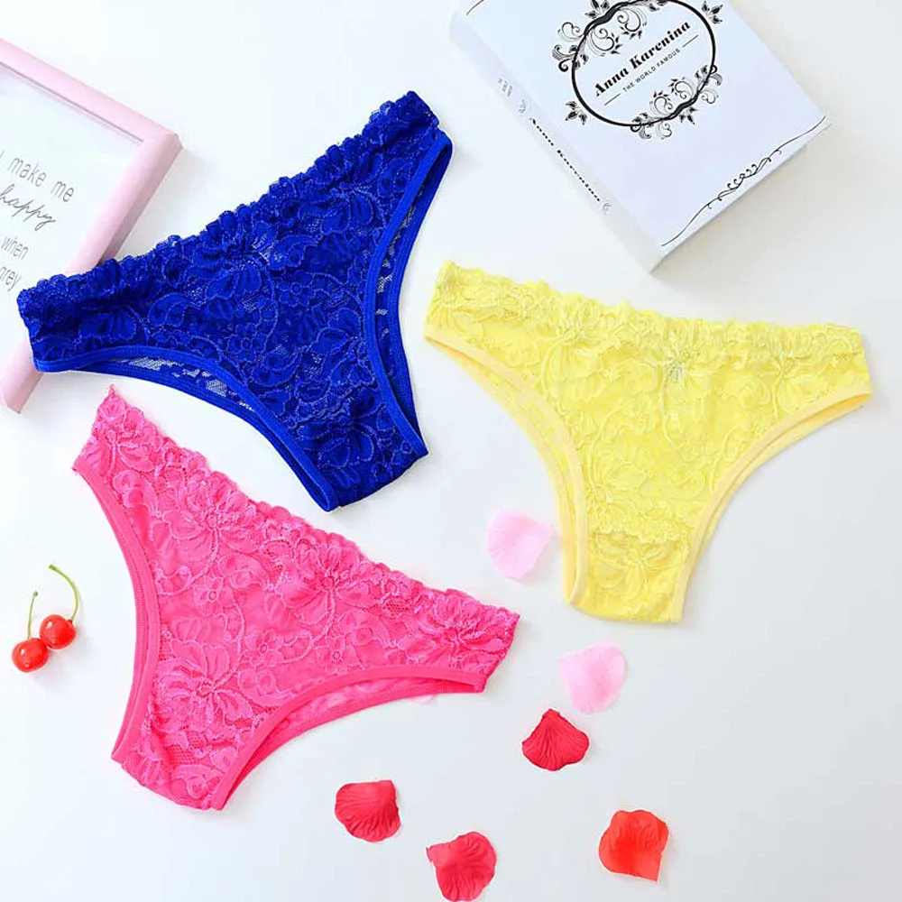 New Arrive Women Sexy Panties Ladies Flower Lace Female Briefs Thongs G-string Lingerie Underwear Dropshipping*50