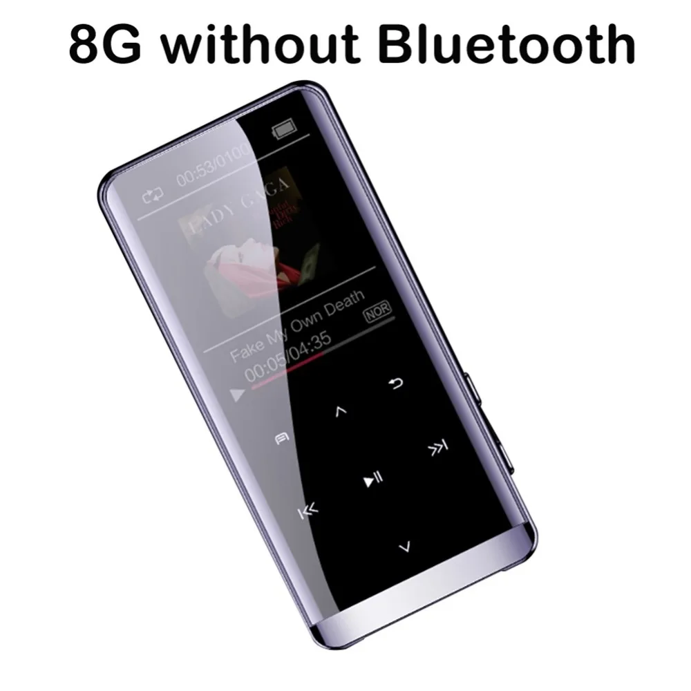 OTG MP3 игрока голос Регистраторы Bluetooth 4,2 Сенсорный экран 1,8 дюйма мини Портативный HIFI 5D музыкальный плеер 8 GB Ultra thin FM радио