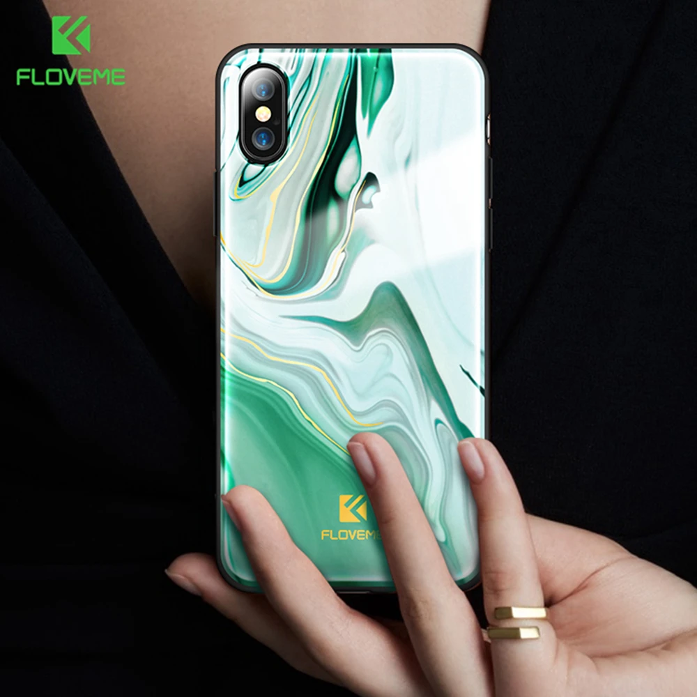 FLOVEME роскошный мраморный силиконовый чехол для телефона iPhone 7 8 Plus X Чехол шикарный