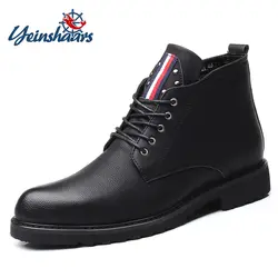 YEINSHAARS/Классические мужские ботинки из натуральной кожи в винтажном стиле, повседневные зимние модные ботинки высокого качества, винтажные