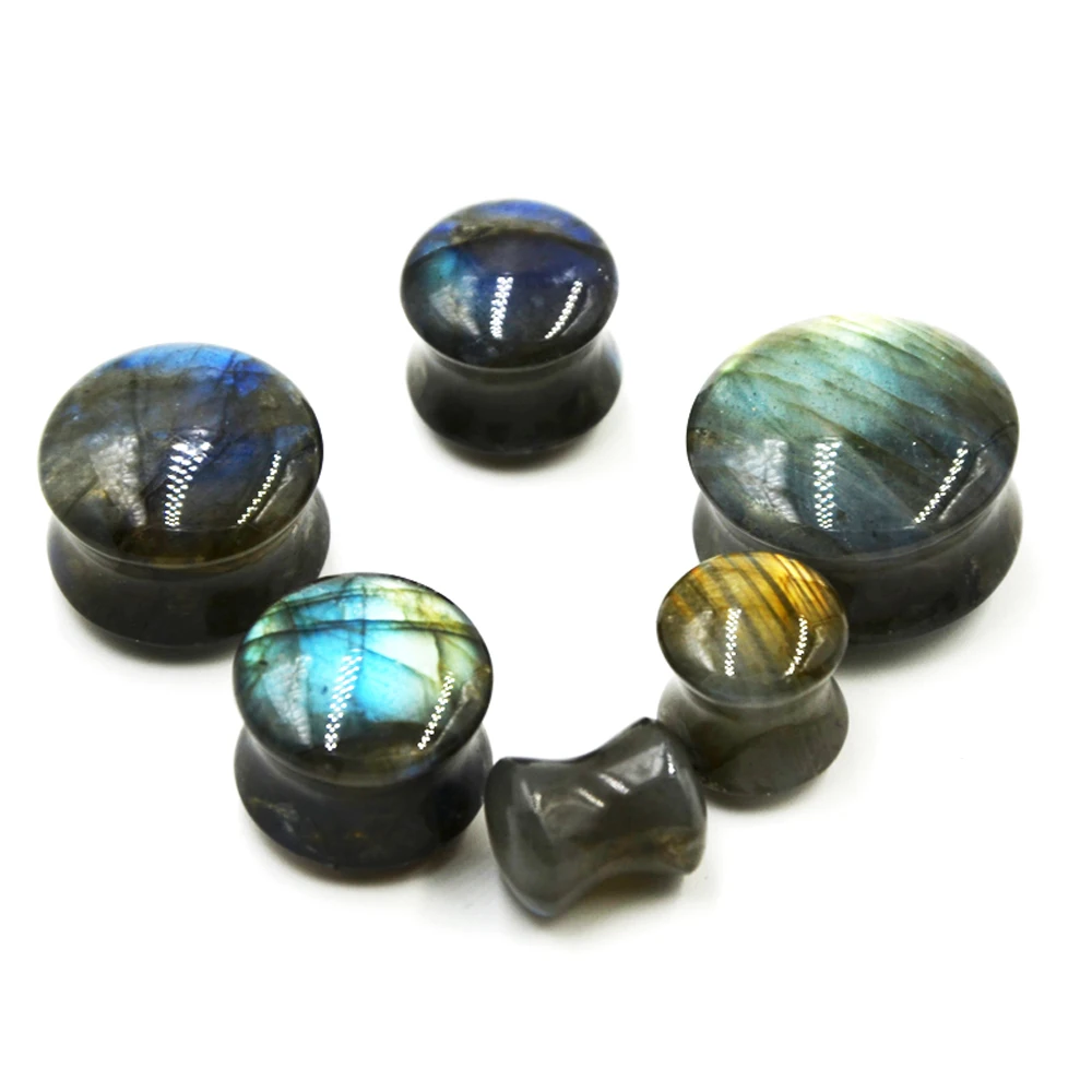 PAIR Labradorite Stone Ear Plugs Flesh Tunnel Expander Gauge Piercing Stretchers Body Jewelry Double & Single Flare with O-Ring PAIR Labradorite Stone Ear Plugs Flesh Tunnel Expander Gauge Piercing Stretchers Body Jewelry Double & Single Flare with O-Ring