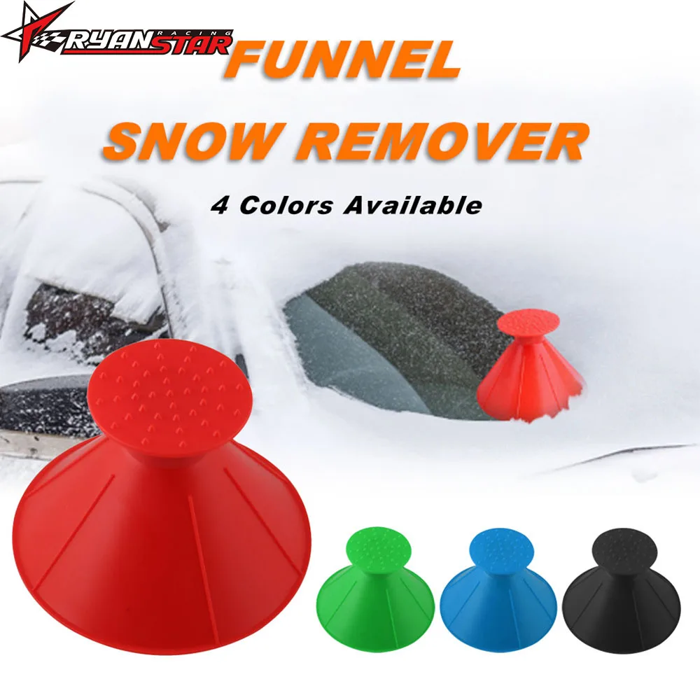 

1PC 4 Colors Magic Cone-Shaped Windshield Ice Scraper Snow Shovel Tool Scrape A Round Car Snow Removal Funnel Ice Scraper OT304