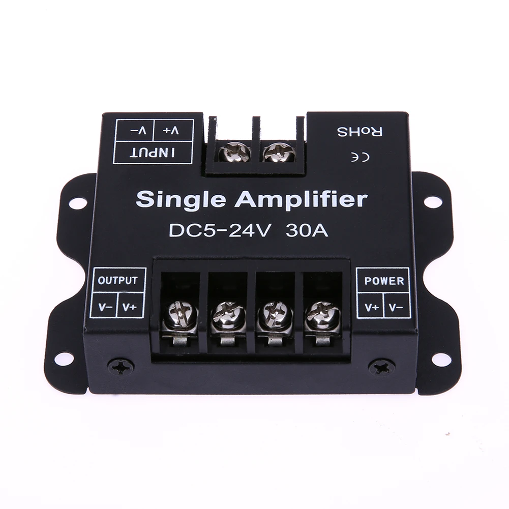 

DC5-24V 30A Single Amplifier Colorful RGB LED Dimmer Signal Repeater 1 Channel Dimmer Power Amplifier Led Controller TH4
