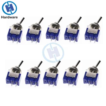 

10pcs MTS-101 2 Pin SPST ON-OFF 2 Position 6A 250V AC Mini Toggle Switch
