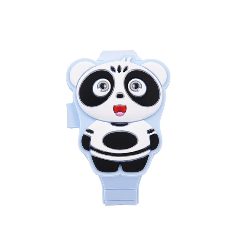 Креативные Милые 3D Мультяшные Панды Детские часы для девочек и мальчиков светодиодный цифровые силиконовые часы детские наручные часы Забавный дизайн PJ