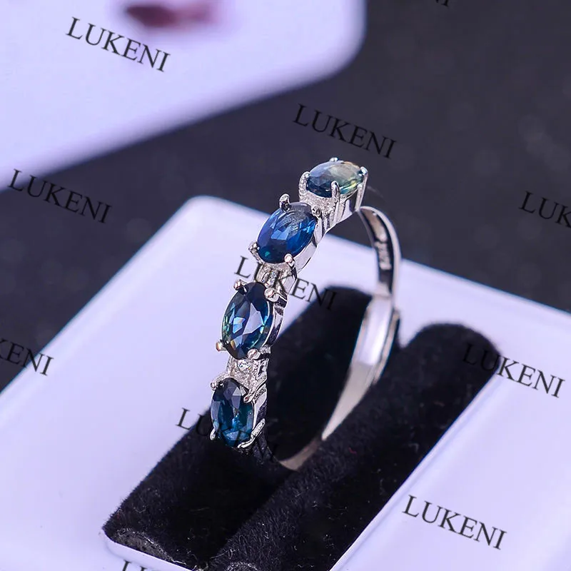 LUKENI горячая Распродажа подлинный сапфир кольцо серебро 925 натуральный сапфир «Голубая звезда» камень кольца