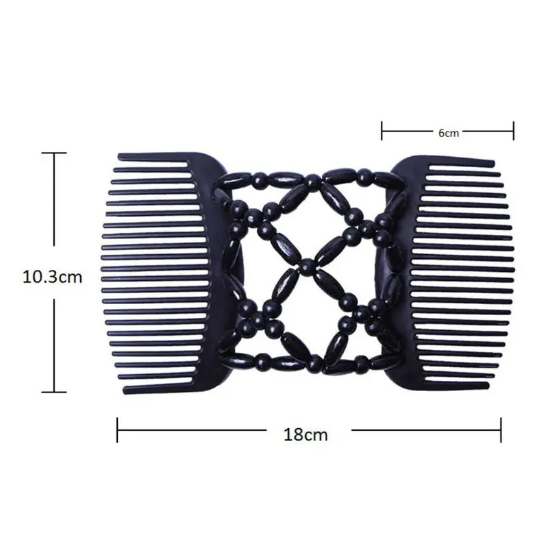 Новинка, женские деревянные расчески для волос, ретро Волшебная бусина, эластичные двойные ювелирные расчески, заколки для волос, для салона, Стайлинг, Тамер, Прямая поставка