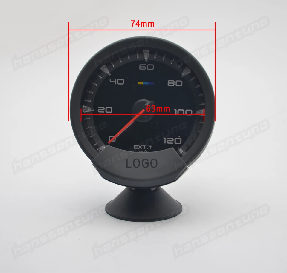 HANSSENTUNE 2.5" 63mm 7 Colors Exhaust gas temp Gauge EXT TEMP Smoke Face Car Gauge Meter With Sensor Universal