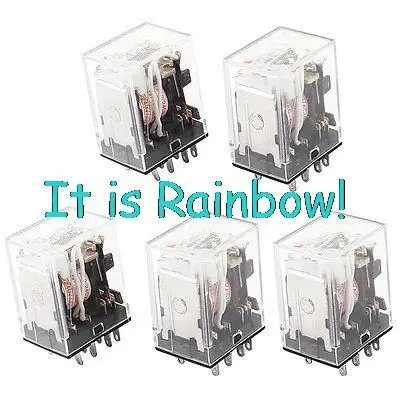 

Free Shipping HH54PL AC 220/240V Coil 14-Pin 4PDT Red LED Light Electromagnetic Relay 5 Pcs