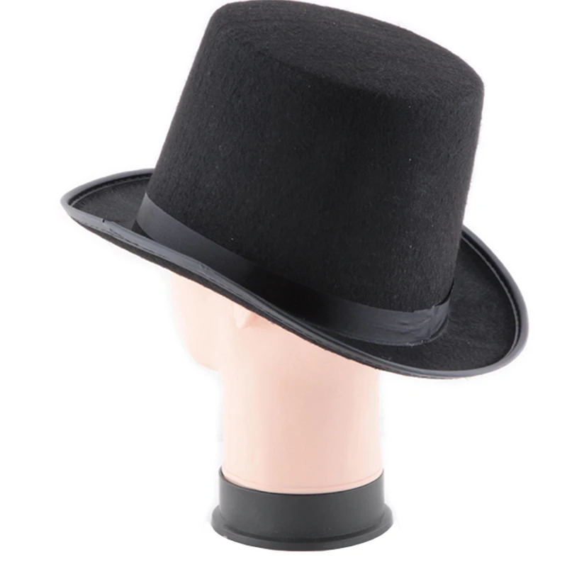 13 см/16 см высота Панк Черный шляпка Хэллоуин реквизит фетровые шляпы Millinery/волшебник волшебный трюк кепки SSA-19ING