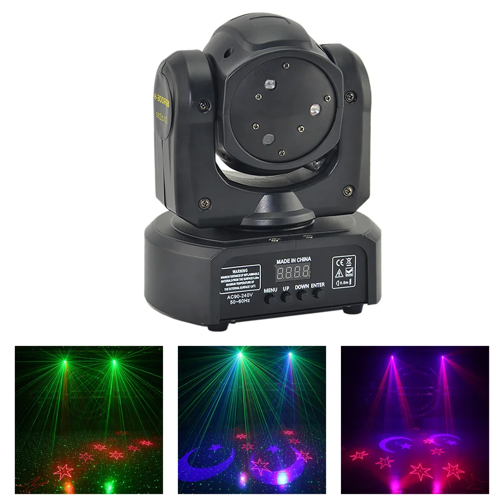 

AUCD 3 Eye RGB Moving Head Shark Projector Laser Lights Disco Pro DMX Beam Ray Moon Star Gobo Party Show DJ Stage Lighting DJ3HP