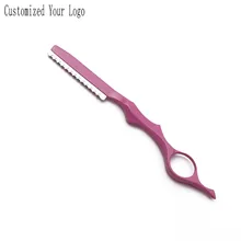 10 шт. 17,5 см индивидуальный логотип Профессиональный острый парикмахерский бритвы лезвия бритвы для волос Резак для волос нож для похудения салонный инструмент для стайлинга
