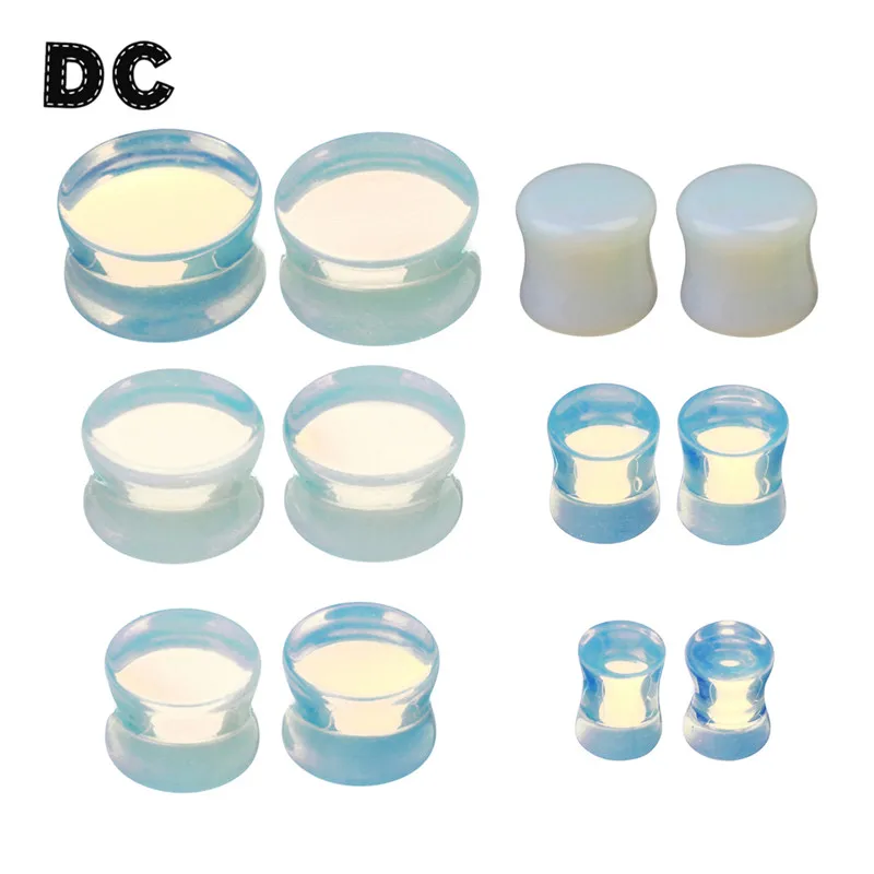 DC 2pcs/lot Punk Clear Stone Ear Plug Tunnel 6 mm 16mm Skins Expander