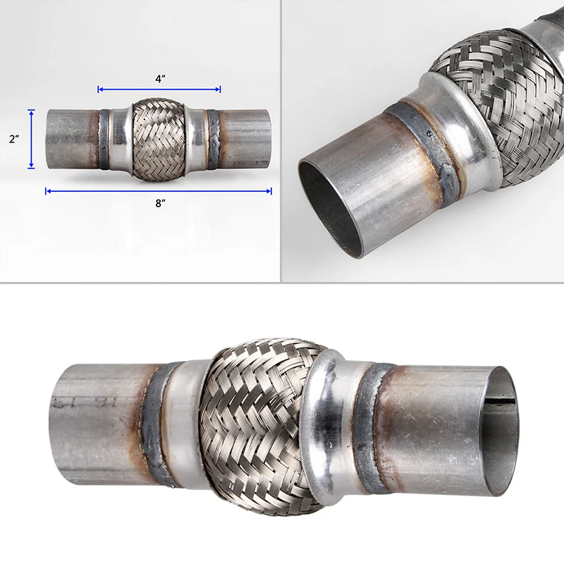 Double Braid Flexible Accessory For muffler Exhaust Pipe Universal Car