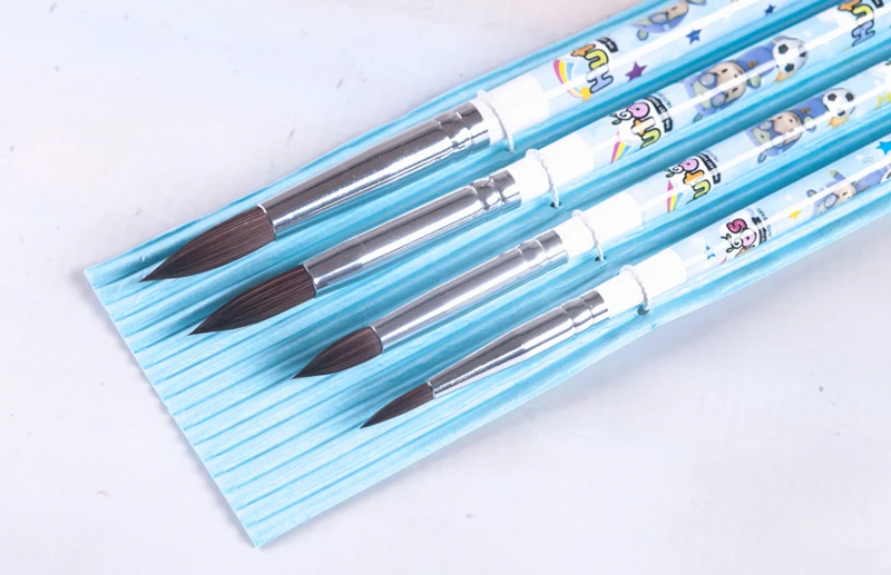 Студенческие нейлоновые волосы пластиковые ручки акварельные художественные кисти для рисования школы