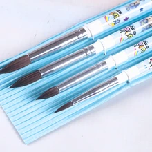 Студенческие нейлоновые волосы пластиковые ручки акварельные художественные кисти для рисования школы