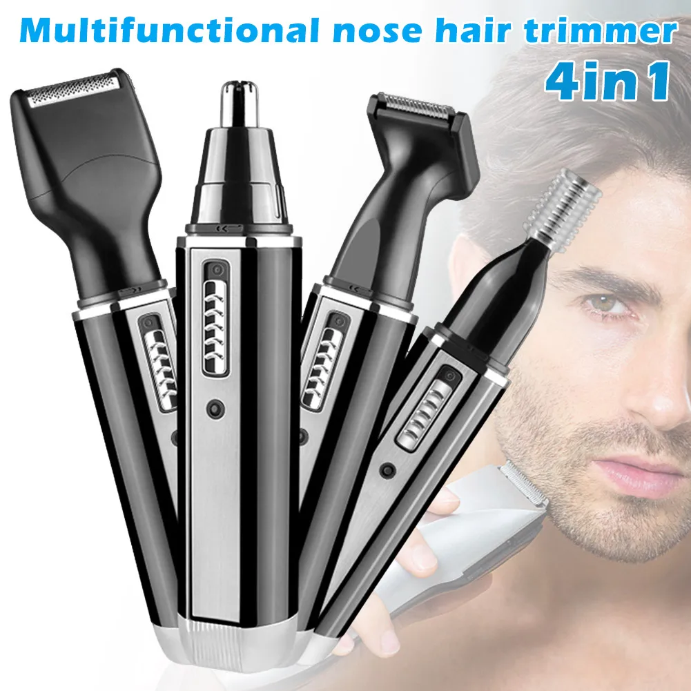 

4 In 1 Nose Hair Trimmer Waterproof Stainless Steel Trimmer for Men Women YF2019