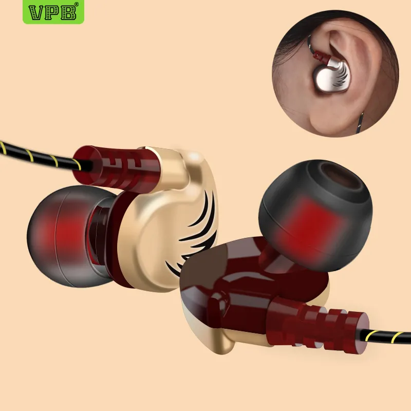 VPB V11 Sport Earphone Wired Super Bass 3.5mm Crack Earphone Earbud with Microphone Hands Free Headset for Samsung