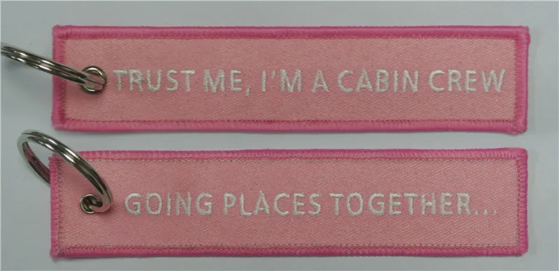 

Trust Me, I'm A Cabin Crew Going Places Together Aviation Pilot Embroidered High Quality Keychain Keyring