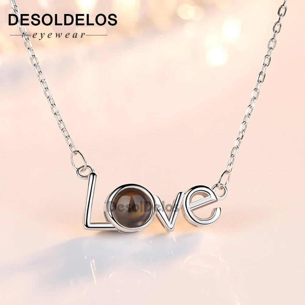 Подарки для женщин ожерелье и подвески с надписью I Love You Initial на 100 языках Женская