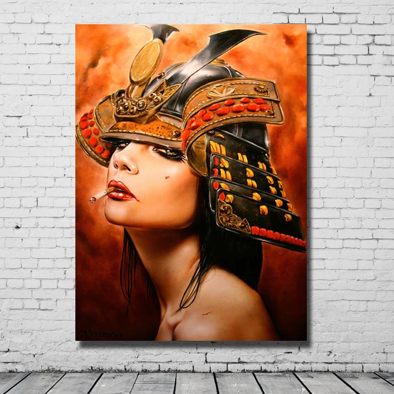 

Wall art canvas painting 1 pieces wall art paintings for home sense decoration smoking girl wall painting art