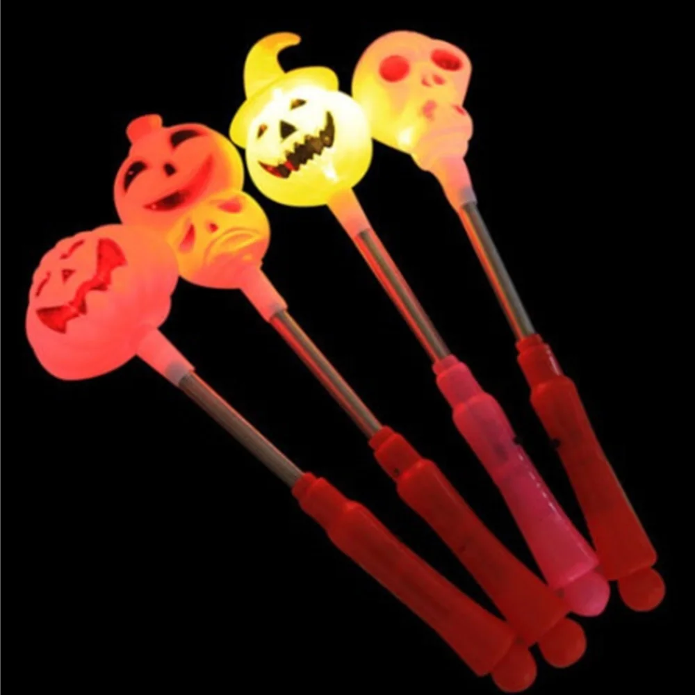 1Pcs Fashion Halloween Pumpkin Skull Design Toy Plastic Glow Stick LED