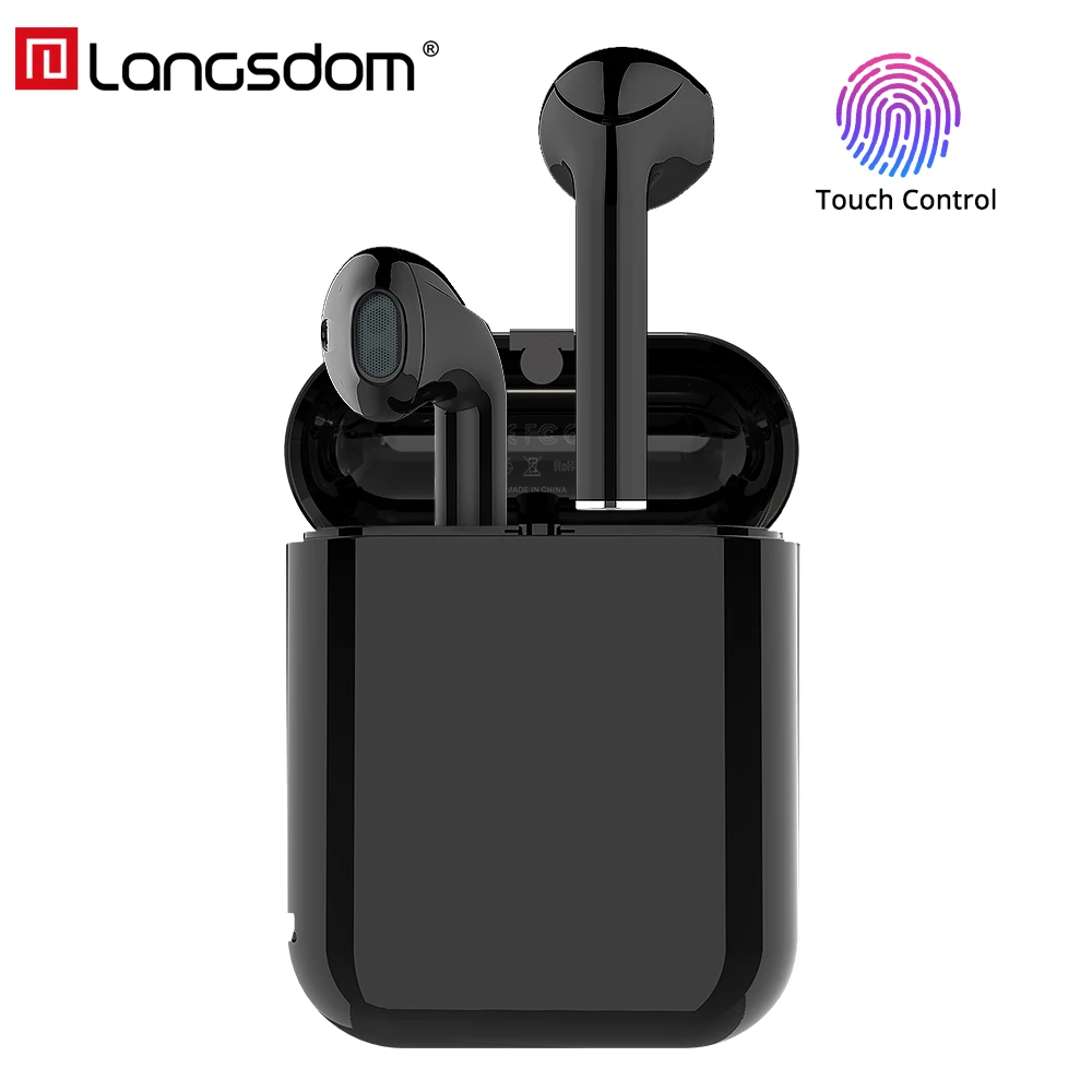 Langsdom T7RX اللاسلكية سماعة للهاتف التحكم باللمس سماعة رأس مزودة بتقنية البلوتوث TWS سماعات بلوتوث مع هيئة التصنيع العسكري ل Xiaomi الهاتف المحمول