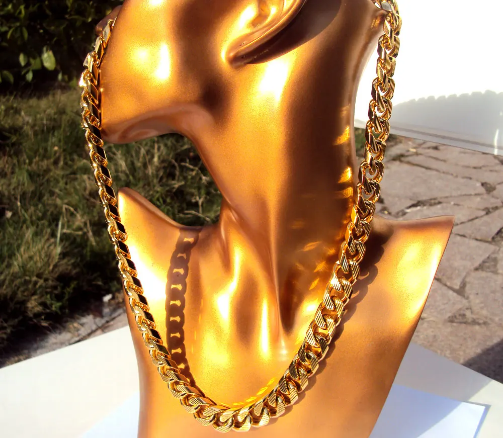 Cuban Chain 22k 23k 24k Gold Necklace 