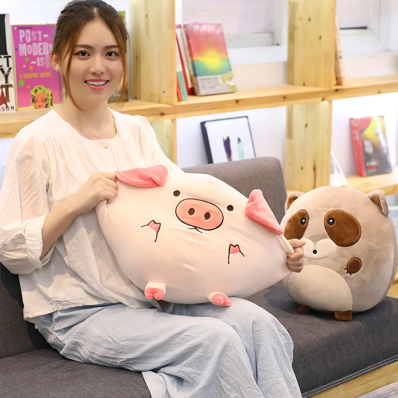 1 шт. 40 см Kawaii Pig Cow Lion Hippo подушка из енота плюшевая диванная домашнее украшение