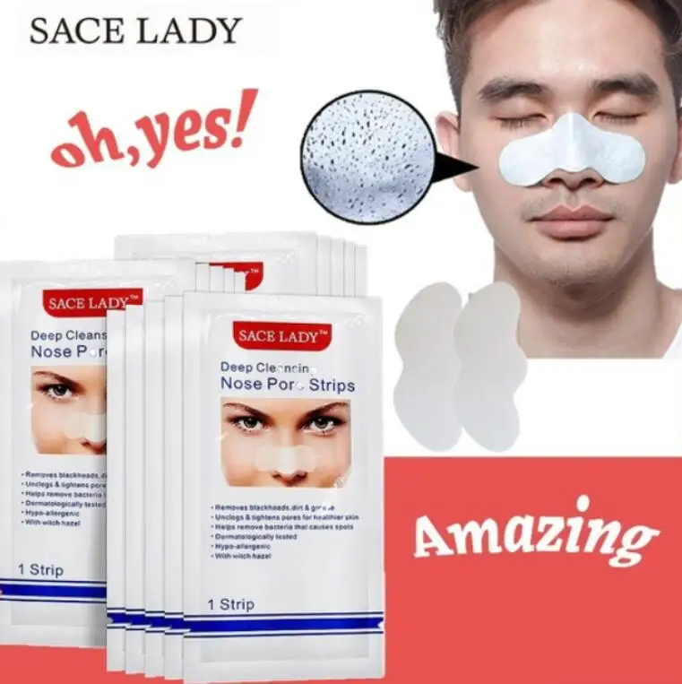 SACE LADY маска для удаления черных точек очиститель пор носовые полоски черная