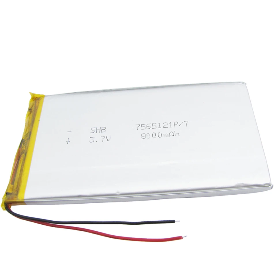 Pаспродажа 3,7 V 8000mAh литий полимерная LiPo аккумуляторная батарея для планшета электронной книги gps psp DVD power bank планшетного ПК ноутбука 7565121
