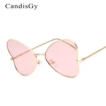 Lindo Corazón gafas de Sol Mujeres Diseñador de la Marca Señora de la Mujer gafas de Sol UV400 lente Transparente Marco de Metal Femenino
