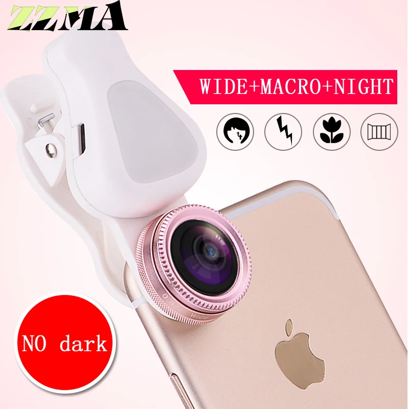 

New Wide-Angle Macro Lens for Mobile Phones Self-timer supplementary light
