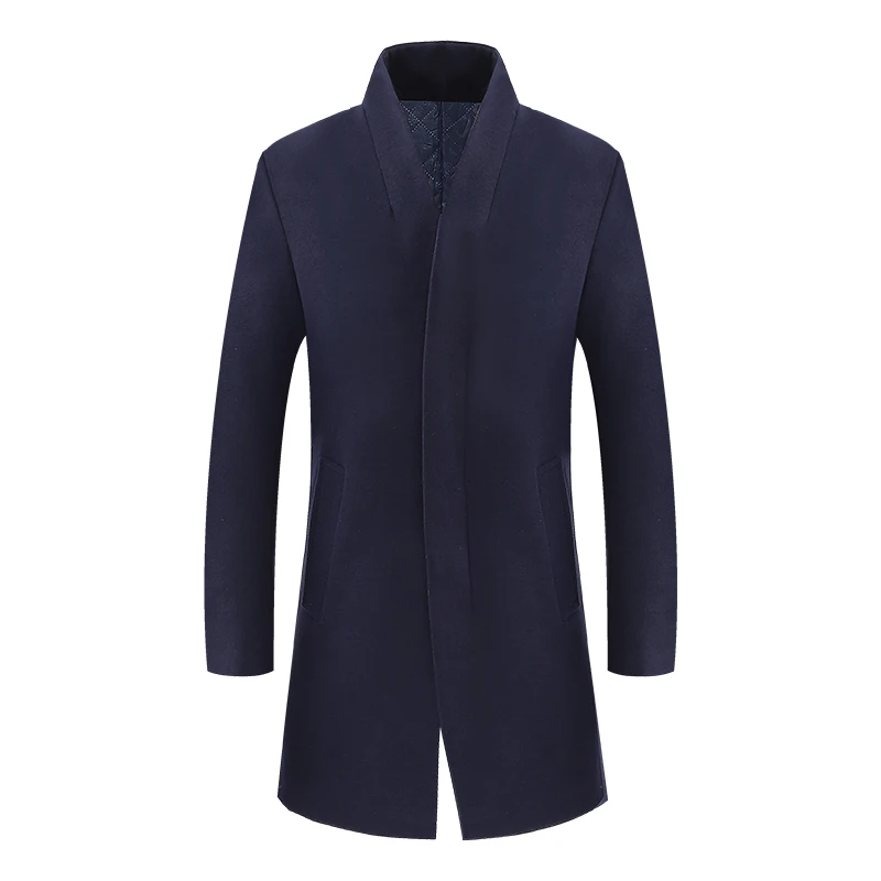 

2018 winter Men's fashion leisure business jacket trench coat Men high quality wool trench coat jackets Free shipping