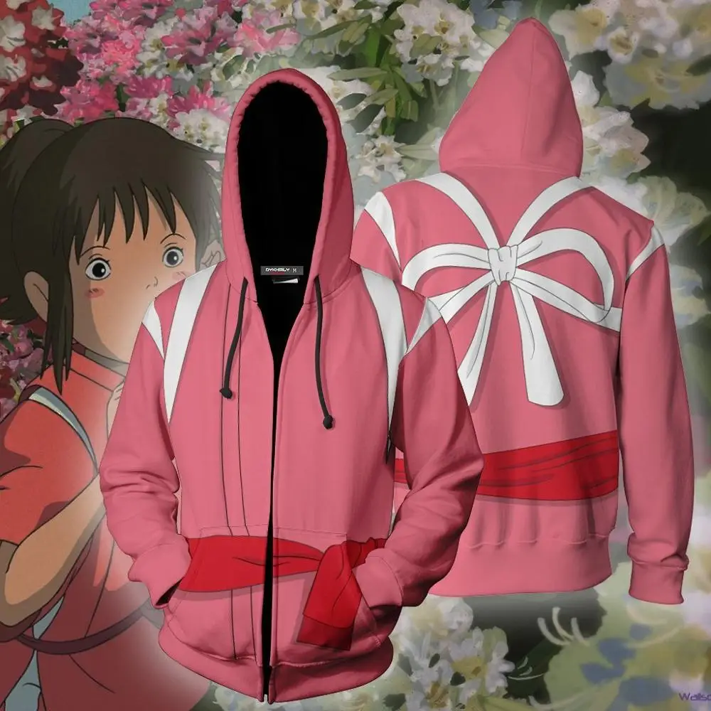 

3d Digital Printing Anime Spirited Away Cosplay Costume Hoodie Sweatshirts Zipper Clothing