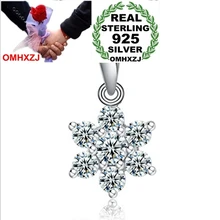OMHXZJ Wholesale jewelry geometric snowflake woman fashion kpop 925 sterling silver pendant Charms PE 68 ( NO Chain Necklace )