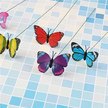 

1PCS 3D Colorful Butterfly Decorative On Sticks Home Yard Lawn Garden Ornament DIY Lawn Craft Flowerpot Plant Decoration
