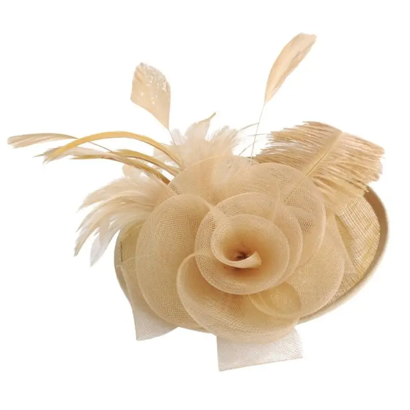 Модная женская Вуалетка, сетчатые ленточки для шляп и перьев, свадебная шляпа для женщин 7,3 - Цвет: Хаки