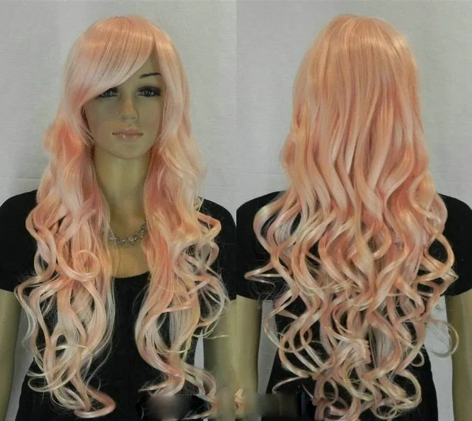 New COSPLAY Long Straight Wavy Light Pink Women's Wig |