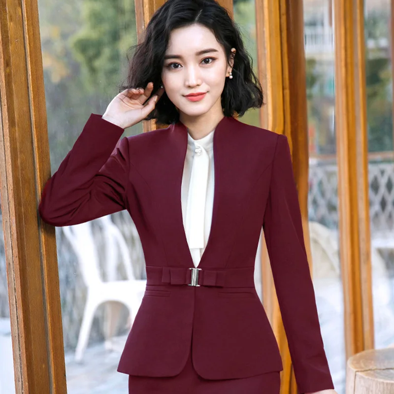 2018 Formal Elegant women's business Blazers trouser suits office sets business ladies plus size formal Jacket pants office lady