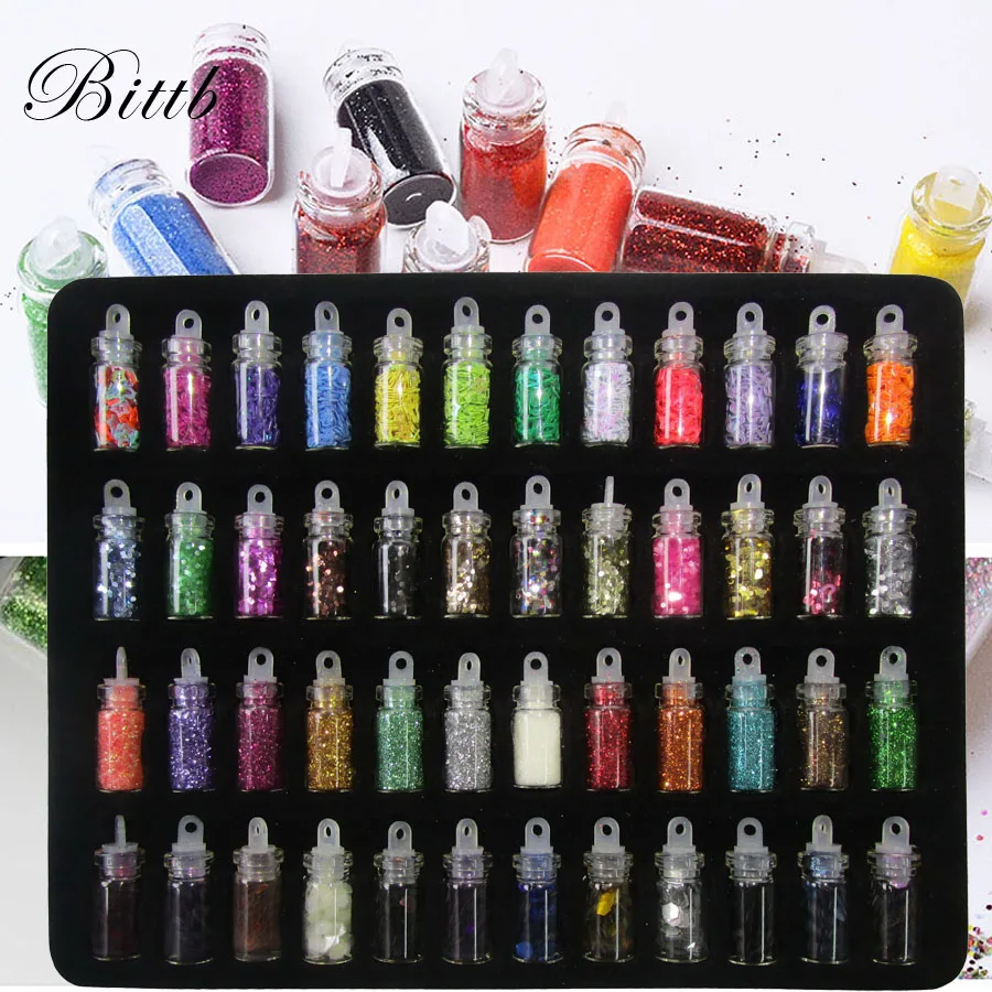 

Bittb Colorful Nail Glitters Sequins Chunky Iridescent Flakes DIY Design Sticker Shiny Glitter Star Moon Nail Art Decoration