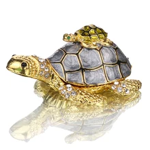 H&D Bejeweled Mother and Baby Turtle Jewelry Trinket Box with Crystals Home Wedding Decorative Gifts for Ladies Girls цена H&D Bejeweled Mother and Baby Turtle Jewelry Trinket Box with Crystals Home Wedding Decorative Gifts for Ladies Girls цены онлайн