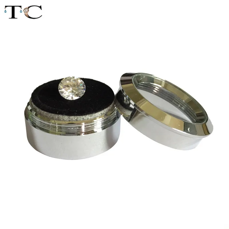 Wholesale Stainless Steel Round Diamond Display Stone Box Fine Metal