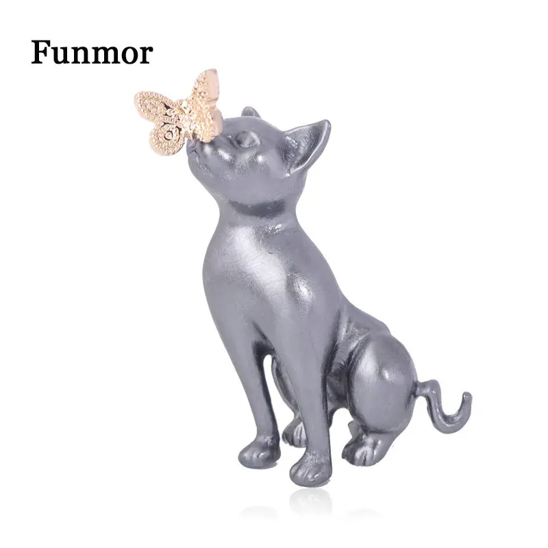 Funmor Милая кошка брошь, эмалированный штифт для детей, женщин, на каждый день, украшение, аксессуары, пальто с отворотом, сумка, украшения, подарки