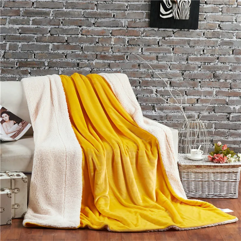New 200*230cm Adult Solid Thick Flannel Super Warm Soft Cashmere