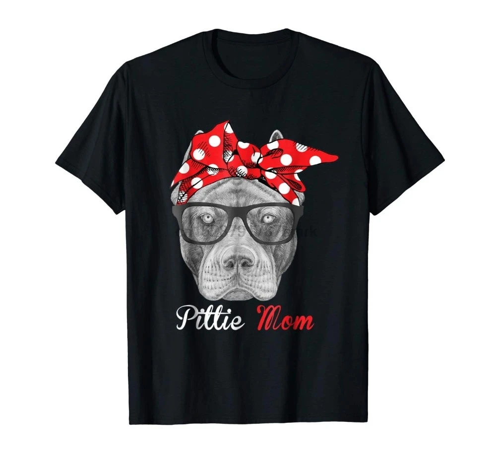 Pittie Mom Shirt For Pitbull Dog Loves Mothers Day Gif Summer Style New T Men O Neck Tops Tees Metal Shirts | Мужская одежда