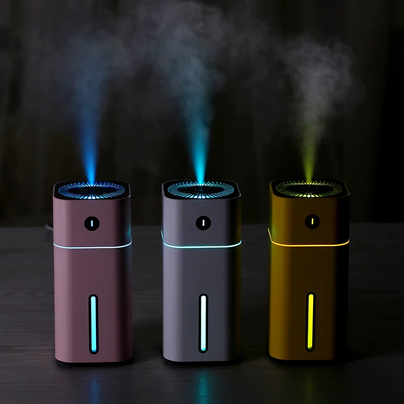 Car air freshener Mini Square D Humidifier Diffuser Ultrasonic USB Portable With LED Light Humidifiers Air Purifier Mist Maker