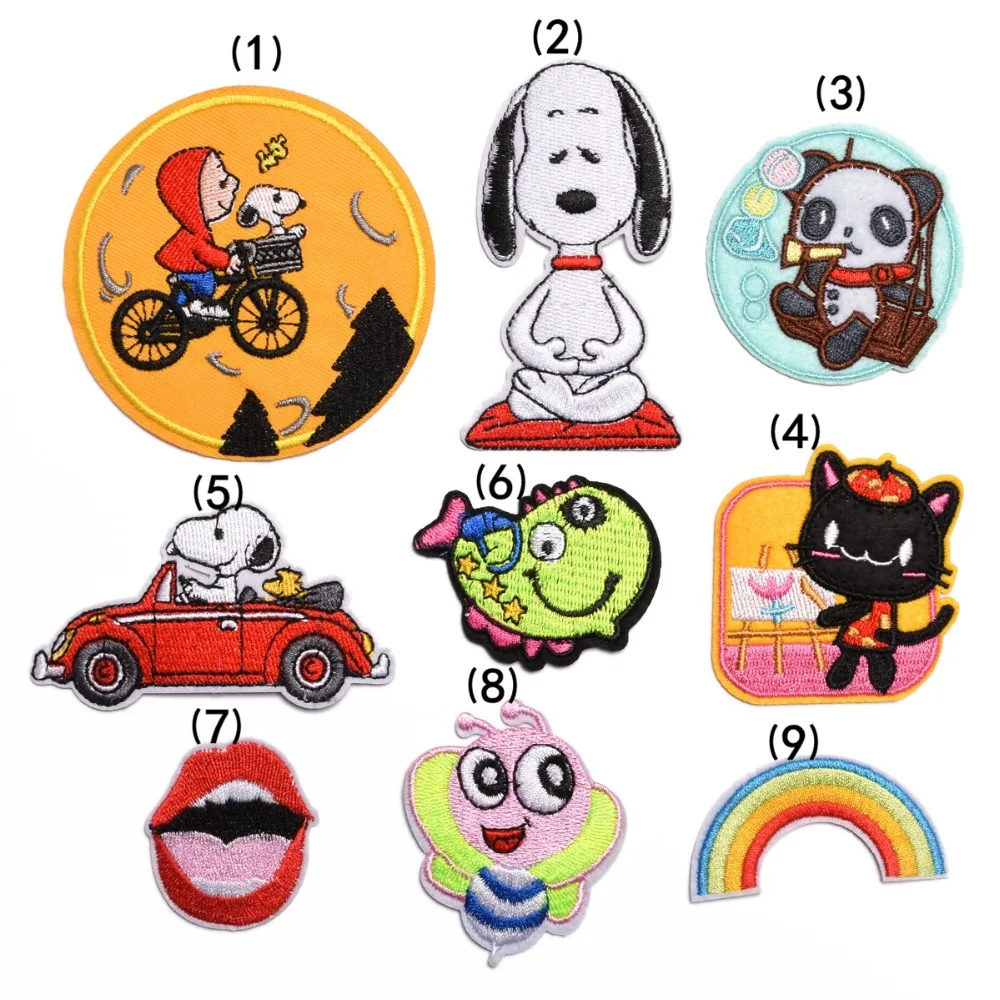 

Animals D Iron on Heat Transfer Patches for Kids Clothing DIY Stripes Butterfly Applique T-shirt Custom Stickers