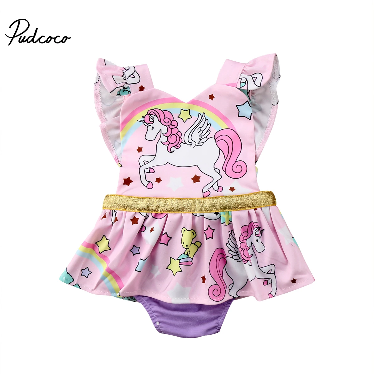 

Princess Newborn Baby Girls Romper 2018 Cute Unicorn Sequins Clothes Baby Girls Clothing Birthday Party Infant Girls Jumpsuit
